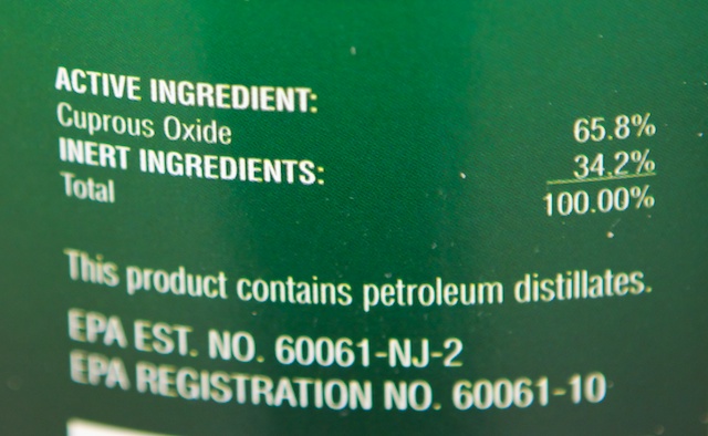 A photo of a paint can label. 