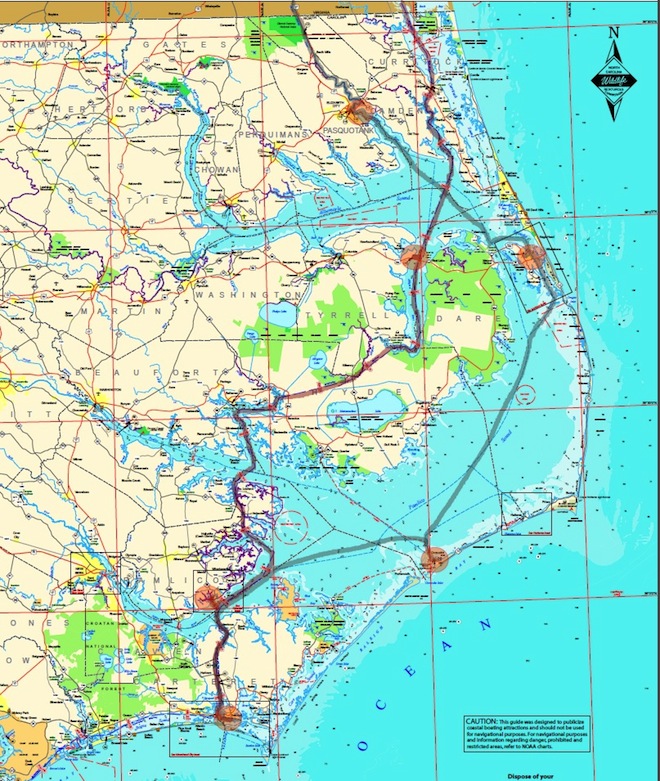Water Way Map For Carolina Beach Wilmington Coastal Nc