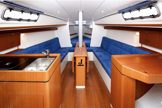 The cabin has six feet of headroom and includes a private aft cabin.