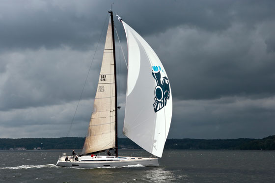 The assymetrical spinnaker has more area than the previous Swan 601.